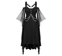 Medieval Clothing Women's Renaissance Dresses Women's Gothic Dress Mesh Vintage Maxi Dresses Trumpet Sleeves Smocked Waist Party Dress Colour Block Off Shoulder Witch Dress Medieval