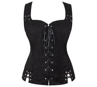 Medieval Cookbook Ever Printed Women's Vest Cosplay Costume Bodice Tank The Medieval Court Men Were Stage Costumes Japanese Yukata Kimono Costume Anime (Black, XXL)