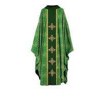 Medieval Cosplay Costumes for Stage Performance with Long Skirt Loose Digital Print Elegant Clothing for Events (Green, S)
