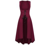 Medieval Costume Adult Woman Halloween Renaissance Dresses Elasticated Gothic Elegant Cosplay Medieval Outfits Steampunk Maxi Long Waist Cocktail Victorian Costumes Vintage Traditional Party