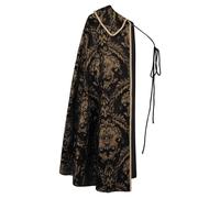 Medieval Costume Cape Half Shoulder Cape Cosplay Outfit Court Dress Historical Reenactment Halloween Performance (Black, One Size)