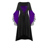 Medieval Costume Ladies Halloween Costumes Victorian Witch Gothic Skeleton Plus Size Dresses Evening Party-Halloween Adult Fancy Dress Prom Cocktail Swing Vintage Elegant A-Line Dress For Women