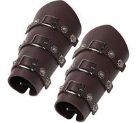 Medieval Costume Men Faux Leather Bracers Arm Guards Viking Knight Props | Retro Steampunk Armor Bracers For Halloween Party Stage Play Cosplay Adult Mens Fancy Dress Accessories