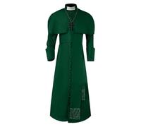 Medieval Costume Men Priest Gothic Robe Halloween Cosplay Church Outfit
