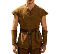 Medieval Costume Men Velvet Arm Guard Set Stage Performance Cosplay