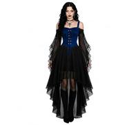 Medieval Costume Women, Halloween Dresses Vintage Lace Renaissance Victorian Dress Cold Shoulder Butterfly Sleeve Retro Steampunk Rockabilly Goth 80s Dress Ladies