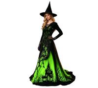 Medieval Costume Women Halloween Gothic Maxi Dress Lace Vintage | Round Neck Long Sleeve Victorian Queen Dresses Branch Print Floor Length Renaissance for Party Events Cosplay