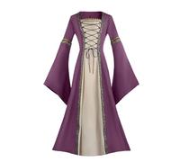 Medieval Costume Women Plus Size Ball Gown Retro Flare Sleeve Cosplay Ball Dresses Vintage Victorian Dressing Palace Fancy Outift Plus Size Party Lolita Outfit Steam Punk Festival Clothing A-Pink
