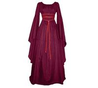 Medieval Costume - Women's Traditional Irish Dress & Maleficent Costume - Renaissance Gothic Victorian Witch Cosplay Halloween Fancy Dress