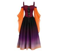 Medieval Costumes for Womens Cold Shoulder Strap Gothic Dresses Hoodie for Halloween Carnival Medieval Dress Ladies Evening Party Prom Gothic Corset Dresses for Carnival Halloween Party