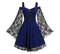 Medieval Costumes for Womens Vintage Gothic Punk Tunic Hoodie for Halloween Carnival Vampire Costume Women Plus Size Floor Length Off Shoulder Steampunk Clothes Victorian Event