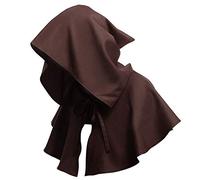 Medieval Cowl Cloak Halloween Witchcraft Pagan Hooded Monk Costume Cape Halloween Costume Grim Reaper Cape Witch Wizard Hooded Cape Cloak Medieval Fancy Dress Outfit for Adults