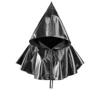 Medieval Cowl Hat Shiny Cape Halloween Hooded Cape Cloak Wicca Pagan Hood Cosplay Costume Fancy Dress Witch Wizard Vampire Cape Grim Reaper Cape Death Cloak Gothic Friar Monk Cape Party Accessory