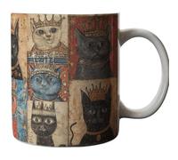 Medieval Crowned Cat King Mug - Fun Cat Coffee Mug, Microwave & Dishwasher Safe, Unique Home Office Desktop Decoration, Perfect Holiday Birthday Christmas Gifts for Cats Lovers