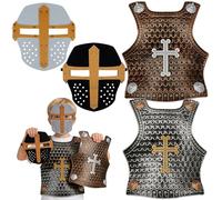 Medieval Crusader Knight Role Play Set Including Breastplate, Mask Costume Accessories for Cosplay