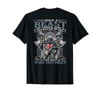 Medieval Crusader Knight Templar Costume Christian Backprint T-Shirt