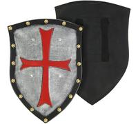 Medieval Crusader Shield Foam 50x36cm Templar Knight Cosplay Prop Lightweight LARP Armor Replica for Halloween, Reenactment & Display