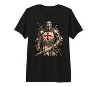 Medieval Crusader Templar Cross Distressed Premium T-Shirt