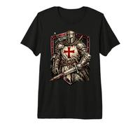Medieval Crusader Templar Cross Distressed Premium T-Shirt