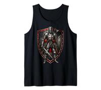 Medieval Crusader Templar Cross Distressed Tank Top