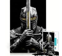 Medieval Crusader with Sword Jigsaw Puzzles for Adults 1000 Pieces Strong Logic Clear Color Fun Challenge Festive Gift (38x52cm)