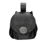 Medieval Cube Bag Waist PU Leather Coin Embossed Change Purse Old Styles Belt Pack for Carnivals Old Styles Medieval Cube Change Bagpu Leather Coin Side Pack