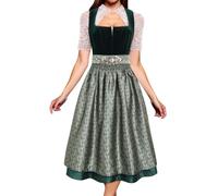 Medieval Dagger Set German Oktoberfest Costume for Women Classic Solid Color Half Apron with Ribbons for Bavarian Style Cosplay Party Dress Ryuko Matato Cosplay Costume, Green, M