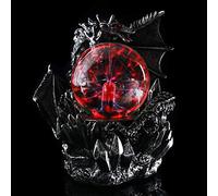 Medieval Dark Dragon Guardian Novelty Desk Lamp Touch Responsive Electric Night Lamp Plasma Ball Statue Magical Light