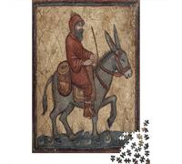 Medieval Depiction of A Mule Jigsaw Puzzles for Adults And Kids. 1000 Pieces Whimsical Challenge Toy Educational Game Home Decor 70x50cm/1000pcs