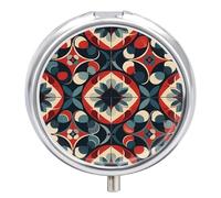 Medieval Design Style Pill Box 3-Compartment Medicine Pill Case Portable Round Pill Box Pill Container Holder to Hold Vitamins Decorative Metal Medicine Organizer