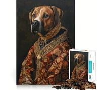 Medieval Dog Portrait Jigsaws 1000 Pieces for Teenagers Sharp Thinking Neat Cut Fun Activity (50x75cm)