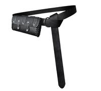 Medieval Double Clasp Belt Set with Detachable Waist Bag Cosplay Accessory Faux Leather Waistband Medieval with Detachable Bag