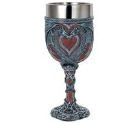 Medieval Double Dragon Wine Goblet - Valentines Dungeons and Dragons Wine Chalice Goblet - 7oz Stainless Steel Drinking Cup Party Idea Goblets Romantic Gift for Girl Girlfriend Wife