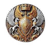 Medieval Double Headed Eagle Vintage Round Badge Brooch For Women Coat Accessories Gift