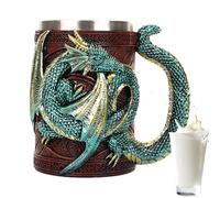 Medieval Dragon Beer Tagina - 3D Stainless Steel Large Mug | Fantasy Coffee Tankard for Beer, Wine, Tea, Party Drinks, Novelty Gift for Dragon Lovers, Decoration