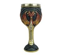 Medieval Dragon Chalice - Fantasy Dragon Wine Cup, Stainless Steel Mythic Goblet | Castle Party Decor Display Collectible Tavern Ornament Engraved Fantasy Table Goblet Gothic Bar Showcase Accessory
