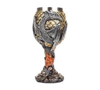 Medieval Dragon Chalice - Stainless Steel Wine Cup with Gothic Detailing, Fantasy Goblet for Drinks and Decoration | Bar, Dining Room, Office, Game Night, Halloween, Cosplay, Celebration