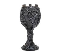 Medieval Dragon Chalice - Stainless Steel Wine Cup with Gothic Detailing, Fantasy Goblet for Drinks and Decoration | Bar, Dining Room, Office, Game Night, Halloween, Cosplay, Celebration