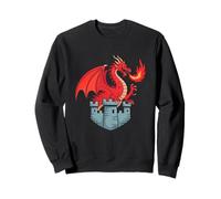 Medieval Dragon Conquering the Castle Table Top Gaming Sweatshirt