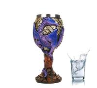 Medieval Dragon Goblet, 4oz Gothic Dragon Wine Cups, Stainless Steel Dragon Goblet, Resin Dungeon and Dragons Glass Gift, Unique Usu Resistant Wine Drinking Jar