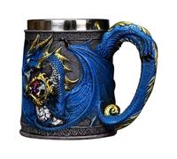 Medieval Dragon Mug, Beer Mug with 4 Dragon Eyes, Retro Dragon Mug, Dragon Warrior Mug, Dragon Statue Stainless Steel Coffee Mug, Water Cup, High Looking Dragon Statue Bar Decor