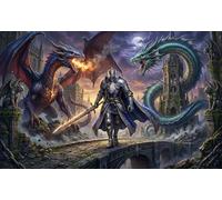 Medieval Dragon Slayer 1000 Piece Jigsaw Puzzle,Impossible Challenge,Stress Relief,Home Wall Decor,Great Gifts,Premium Cardboard,Adults & Kids 14+,Educational Toy 70x50cm