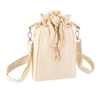 Medieval Drawstring Canvas Shoulder Bag Renaissance Coin Purse | Ren Faire Costume Accessory, 59cm Shoulder Strap, Drawstring Closure, 16x25cm Size, Women's Crossbody Pouch