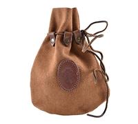 Medieval Drawstring Leather Pouch with Celtic Cross - Bag - Viking Belt Wallet Purse