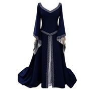 Medieval Dress for Women Halloween Costume Gothic Gown Renaissance | Strap Halloween Spring Purple Milkmaid Vintage Cosplay The Festival Pinafore Spanish Regency