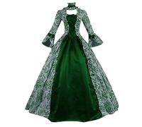 Medieval Dress Women Vintage Victorian Rococo Dresses Plus Size Baroque Marie Antoinette Dresses Ball Gown 1800S Palace Masquerade Lolita Dress Renaissance Gothic Halloween Army Green XL