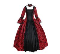 Medieval Dresses Women's Princess Renaissance Queen Maxi Dress Women's Trumpet Sleeves Victorian Palace Dress Retro Floor Length Cocktail Dress Halloween Carnival Party Costume Party Dress Cosplay