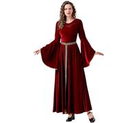 Medieval Dresses Women's Renaissance Princess Dress Women's Trumpet Sleeves Victorian Queen Maxi Dress Elegant Evening Dress Vintage Cocktail Dress Halloween Carnival Costume A-line Party Dress