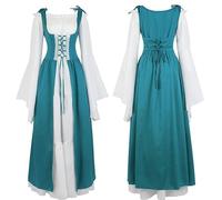 Medieval Dresses Women's with Corset, Renaissance Maxi Dress Women's Trumpet Sleeves, Victorian Palace Ball Gown Vintage Classic Party Dress Halloween Carnival Costume Club Party Queen Clothing