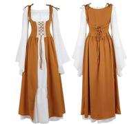 Medieval Dresses Women's with Corset, Renaissance Maxi Dress Women's Trumpet Sleeves, Victorian Palace Ball Gown Vintage Classic Party Dress Halloween Carnival Costume Club Party Queen Clothing